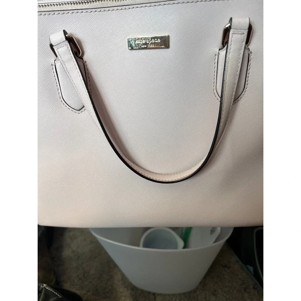 Kate Spade Laurel Way Pink Saffiano Leather Triple Compartment Satchel Crossbody